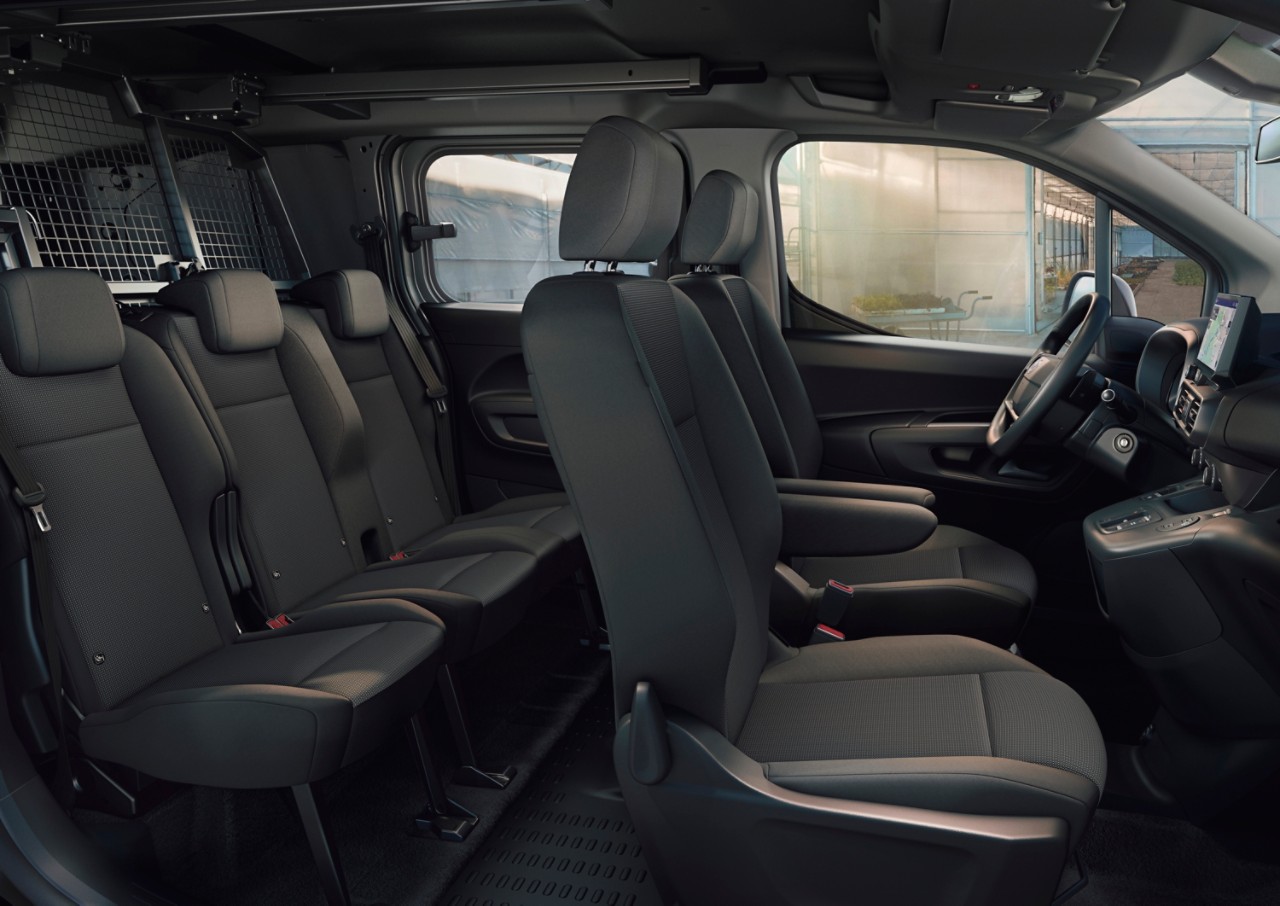 The Proace City Crew Cab’s two rows of seats 