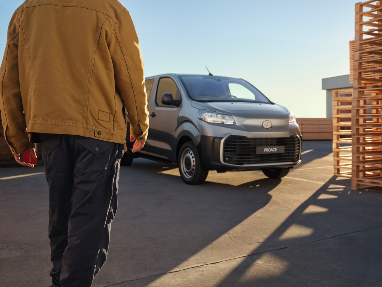 Toyota Proace with workman and pallets