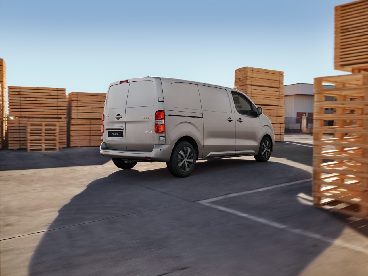 Toyota Proace surrounded by pallets